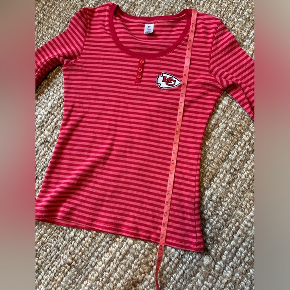 NFL brand Kansas City Chiefs Thermal half button up long sleeve stripes small - Picture 5 of 6